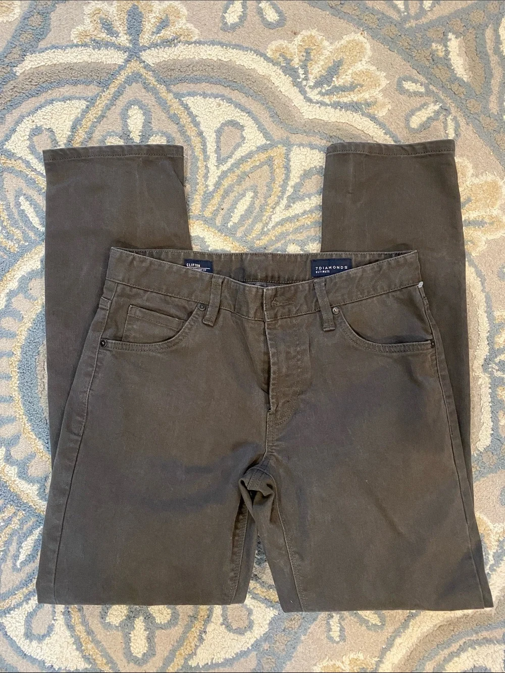 7 Diamonds Men Jeans Slim Straight in Brown
